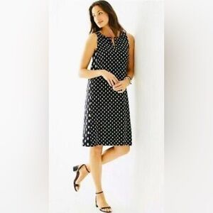 J. Jill Wearever Collection A Line Black & White Print Sleeveless Dress Sz Large